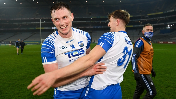 Austin Gleeson (L) and Jack Fagan celebrate after Waterford's win