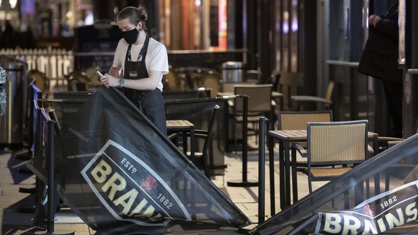 Bars, restaurants and cafes in Wales will have to shut by 6pm from Friday (file image)