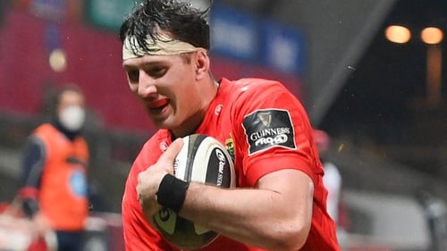 Thomas Ahern scored the last of Munster's eight tries