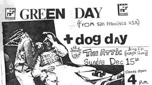 The flyer for Green Day's semi-legendary, pre-fame gig at The Attic in Dublin in December, 1991
