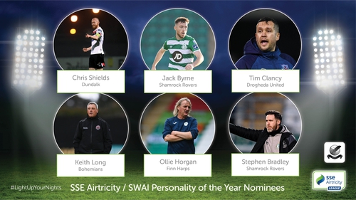 The nominees for the SSE Airtricity/Soccer Writers' Association of Ireland Personality of the Year