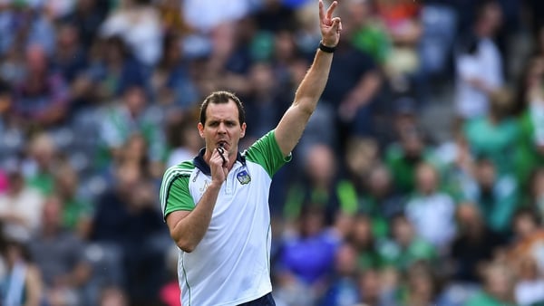 Paul Kinnerk leading the Limerick warm-up before last year's All-Ireland semi-final