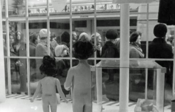 Queues outside Winstons (1970)