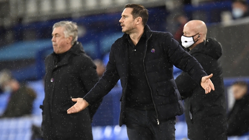Frank Lampard cut an animated and often frustrated figure on the sideline at Goodison Park