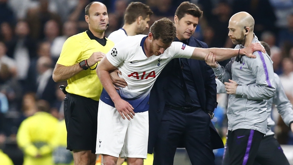 Vertonghen suffered the injury during a Tottenham match against Ajax