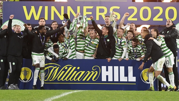 Celtic celebrate their Scottish Cup win at Hampden Park