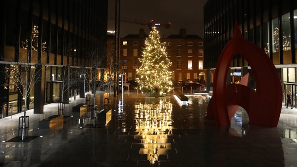 A Christmas tree outside the Department of Health