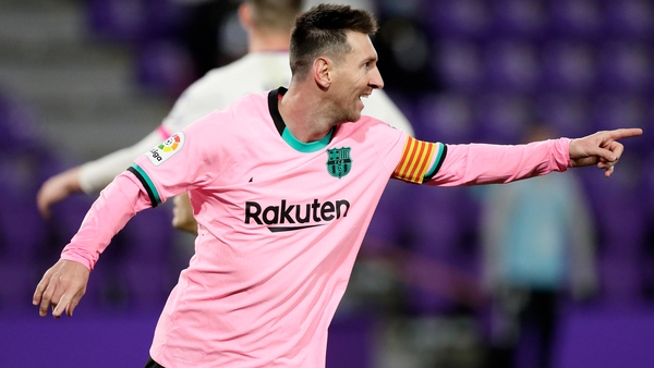 Record breaker - Messi celebrates the historic goal