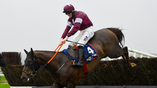Felix Desjy, with Jack Kennedy up, on their way to winning the Mongey Communications Novice Steeplechase at Punchestown in November