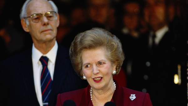 Margaret Thatcher pictured after her resignation in 1990