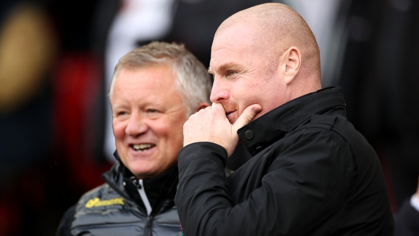 Burnley manager Sean Dyche (R) and Sheffield United manager Chris Wilder