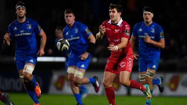 Dan Jones of Scarlets during the 2019 Pro14 clash with Leinster at RDS Arena