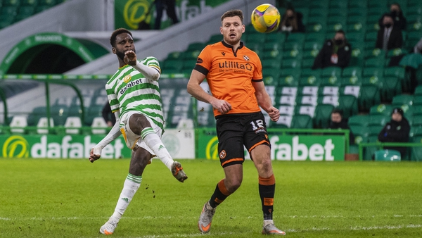 Odsonne Edouard makes it 3-0 to Celtic against Dundee United at Parkhead