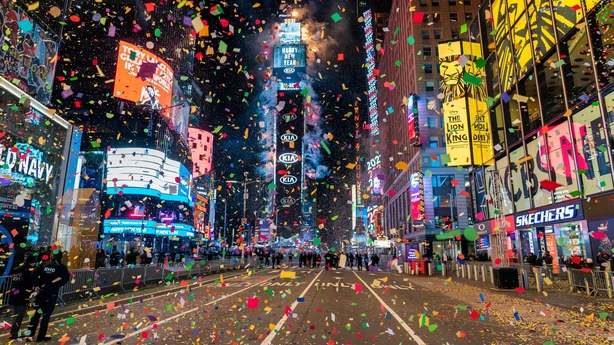Deserted Times Square in New York
