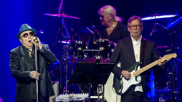 Eric Clapton and Van Morrison perform together in Music for Marsden, a hospital benefit concert which took place in London last year