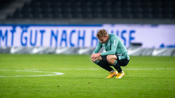 Timo Becker of FC Schalke 04 after the loss to Hertha Berlin