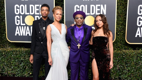 Jackson Lee, Tonya Lewis Lee, Spike Lee, and Satchel Lee attend the 76th Annual Golden Globe Awards.