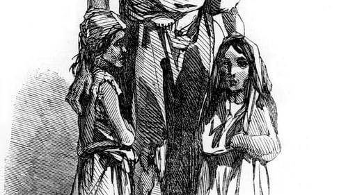 The children of Bridget O'Donnel, as depicted in the Illustrated London News in 1849. Source: Photo12/Universal Images Group via Getty Images