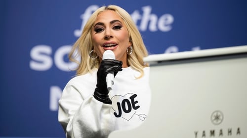 Lady Gaga (pictured performing at a drive-in rally for Joe Biden and Kamala Harris in Pittsburgh, Pennsylvania in early November)