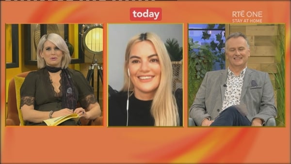 Lyra chatting to Sinead Kennedy and Dáithí Ó Sé on The Today Show