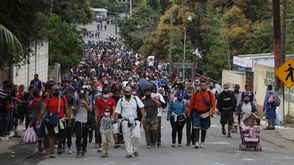Thousands of people are trying to reach the US by foot