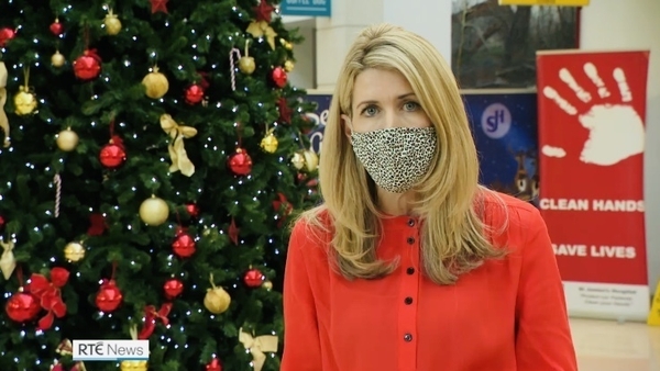 Karen Creed reporting from St James's Hospital at Christmas.
