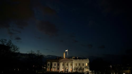 The White House on the morning of the presidential inauguration ceremony