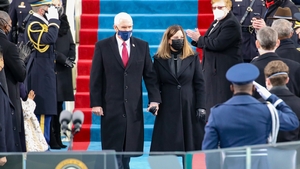 Vice President Mike Pence and Karen Pence arrive at the inauguration