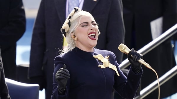 Lady Gaga performed a dramatic version of the US national anthem