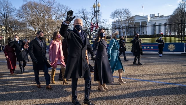 Joe Biden and family walked the last few hundred metres to the White House