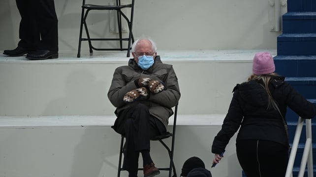 Senator Bernie Sanders' choice of coat and mittens got the internet talking