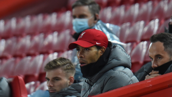 Virgil van Dijk in the stands at Anfield in December