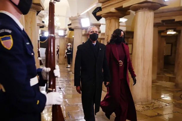 Barack and Michelle Obama at the inauguration (Jim Lo Scalzo/AP)