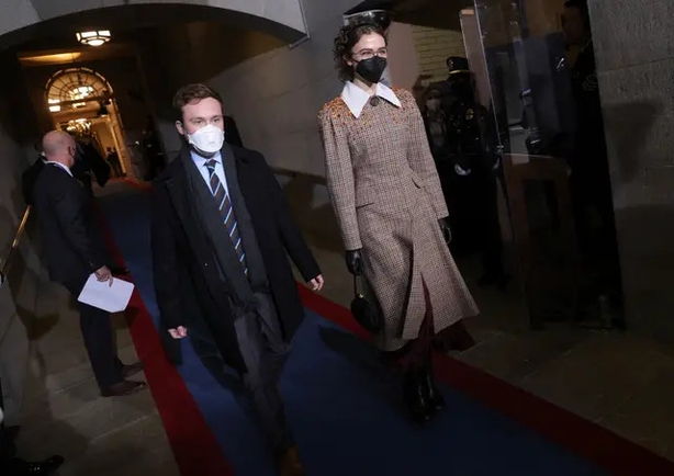 Harris' stepchildren, Cole and Ella Emhoff (Win McNamee/AP)