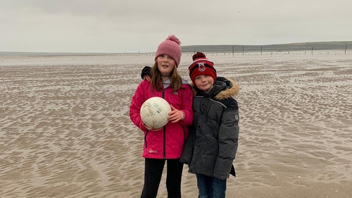 Aoife and her brother Dara at the beach in Waterford