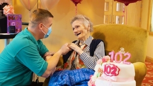 Anthony Core with Norita Mills during her birthday celebrations