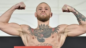 Conor McGregor weighed in at 155 pounds for his match-up with Dustin Poirier