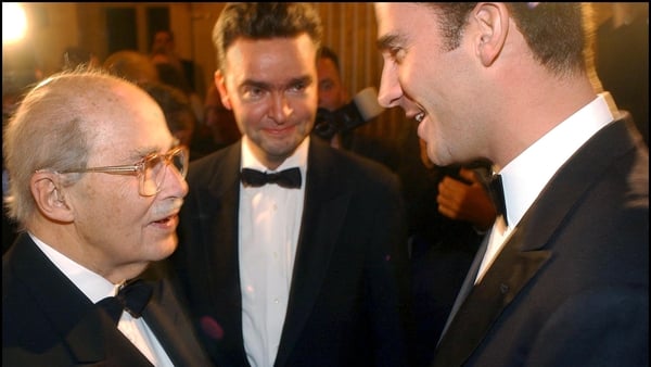 The 90th Birthday of Otto von Habsburg in 2002. L-R: von Habsburg, Archduke Georg and the then prince Felipe of Spain, now that country's King