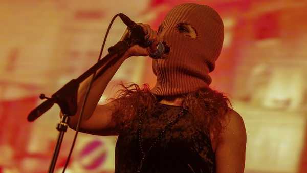 Pussy Riot punk band member Maria Alyokhina performs on the stage during the Uncensored Festival in Sao Paulo, Brazil, in January 2020. Getty Images