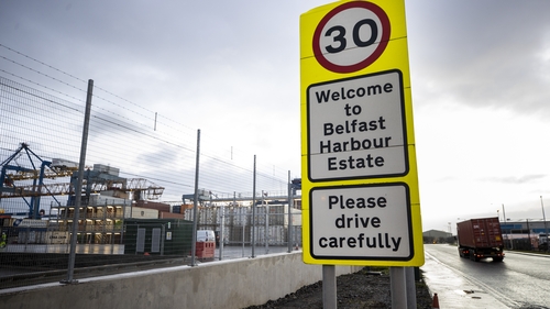 Several vehicles entered the Belfast Port facility after the ferry arrived from Cairnryan in Scotland at 6am