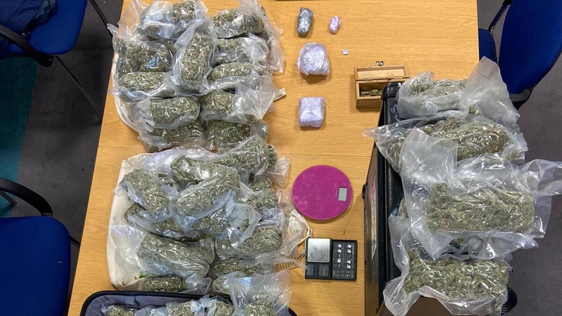 9kg of
cannabis herb was recovered in Portlaoise this afternoon