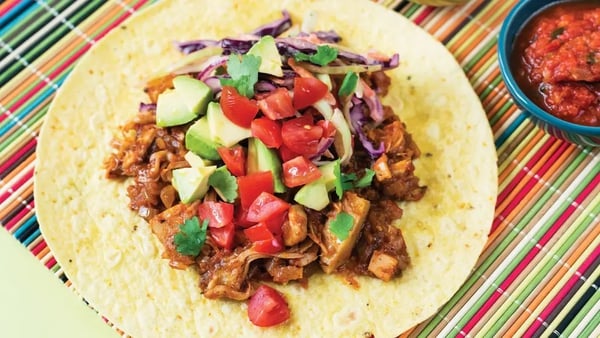 Omari McQueen's recipe for spiced jackfruit is perfect loaded into a wrap with lots of fresh salad.