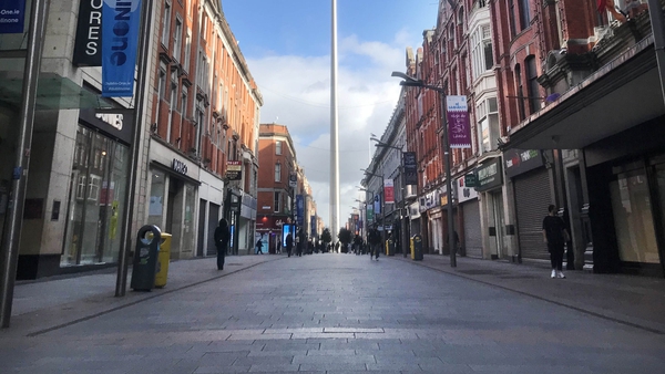 An empty Dublin city centre (RollingNews.ie)