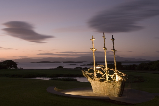 National Famine memorial at Murrisk, Co, Mayo, depicting a coffin ship