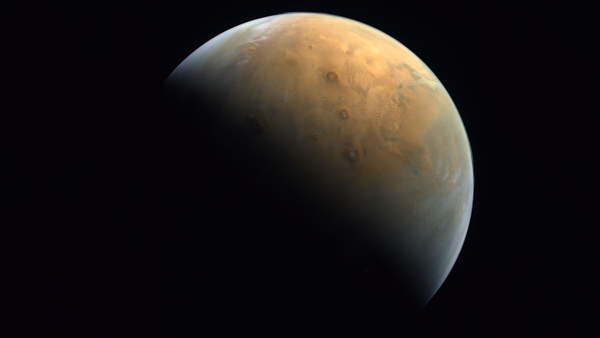 The image was taken from an altitude of 24,700km above the Martian surface on Wednesday