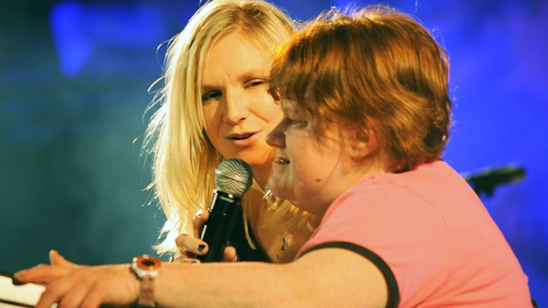 Jo Whiley and her sister Frances hosting a music event for UK charity Mencap in 2009