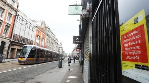 A quiet Dublin city centre as Covid-19 curbs continue (Pic:RollingNews.ie)