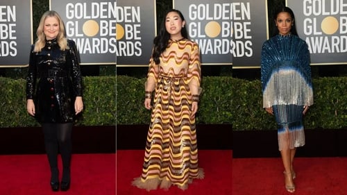 Whether stars were at home or presenting onstage, sequins were front and centre.