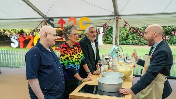 Matt, Prue and Paul with Tom Allen