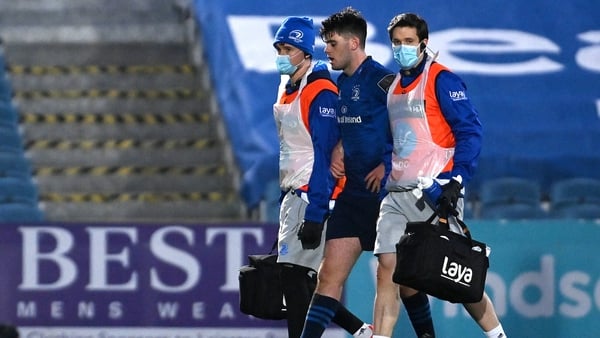 Harry Byrne leaving the pitch for a head injury assessment against Glasgow